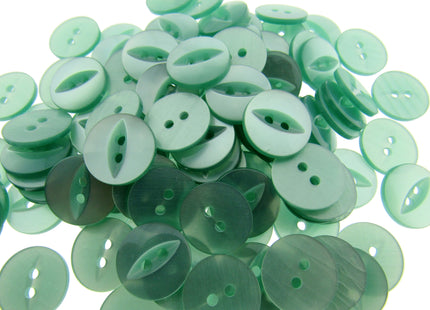 Round Fisheye Buttons Polyester 2-Hole Knitwear Sewing Craft Value Pack CFISH - ThreadandTrimmings