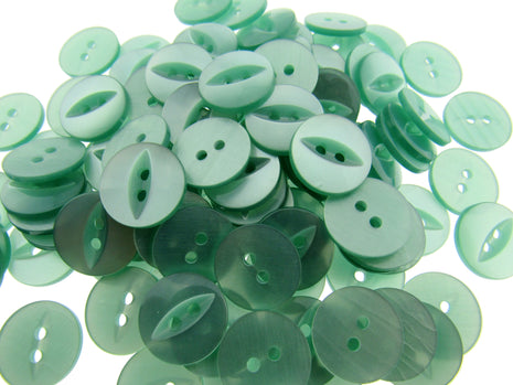 Round Fisheye Buttons Polyester 2-Hole Knitwear Sewing Craft Value Pack CFISH - ThreadandTrimmings