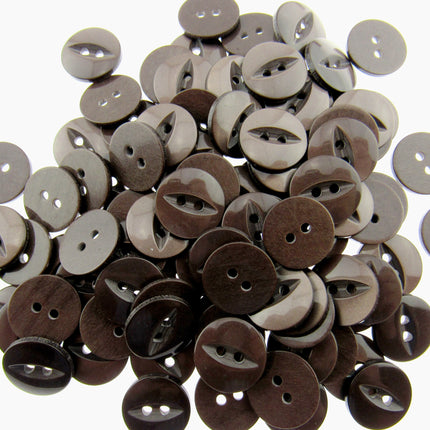 Round Fisheye Buttons Polyester 2-Hole Knitwear Sewing Craft Value Pack CFISH