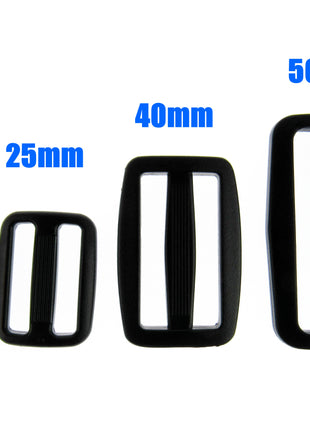 Delrin Webbing Sliders 3 Bar Tri Glide - Strong Plastic & Tough - 4 Sizes - ThreadandTrimmings