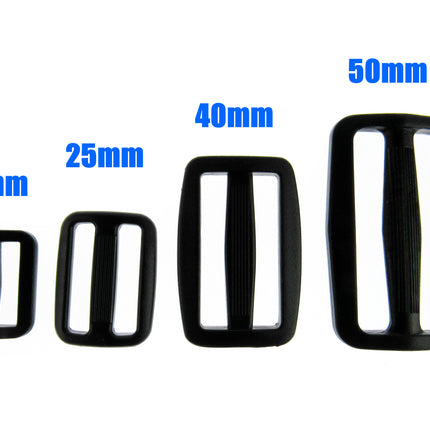 Delrin Webbing Sliders 3 Bar Tri Glide - Strong Plastic & Tough - 4 Sizes - ThreadandTrimmings