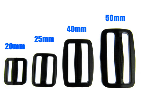 Delrin Webbing Sliders 3 Bar Tri Glide - Strong Plastic & Tough - 4 Sizes - ThreadandTrimmings