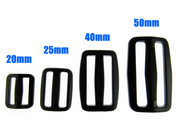 Delrin Webbing Sliders 3 Bar Tri Glide - Strong Plastic & Tough - 4 Sizes - ThreadandTrimmings