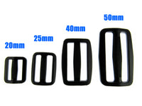 3 Bar Tri Glide Sliders - Delrin Plastic for Webbing - Strong & Tough - 4 Sizes