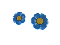 Round Flower Buttons - Daisy, Poppy, Forget Me Not & Sunflower Buttons 18mm/21mm