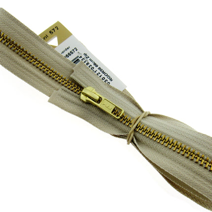 Brass Metal Open End Zipper by YKK #5 Zip Chain Choose From 6 Colours & 11 Sizes - ThreadandTrimmings
