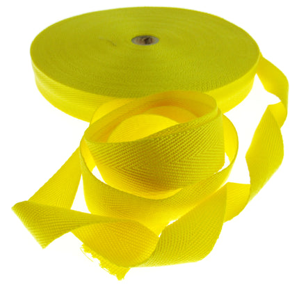 Soft Cotton Rich Webbing With Herringbone Weave -25mm Apron Tape For Bag Making - ThreadandTrimmings