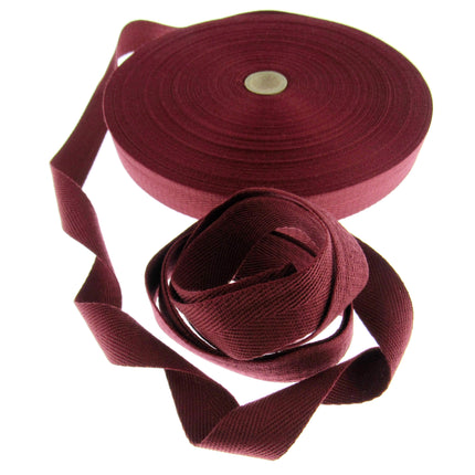 Soft Cotton Rich Webbing With Herringbone Weave -25mm Apron Tape For Bag Making - ThreadandTrimmings
