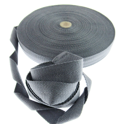 Soft Cotton Rich Webbing With Herringbone Weave -25mm Apron Tape For Bag Making - ThreadandTrimmings