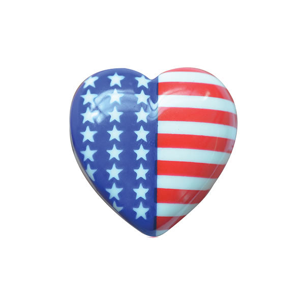 USA Flag Heart Shank Buttons 23mm Patriotic Star Spangled Banner Sewing Pack of 5 - ThreadandTrimmings