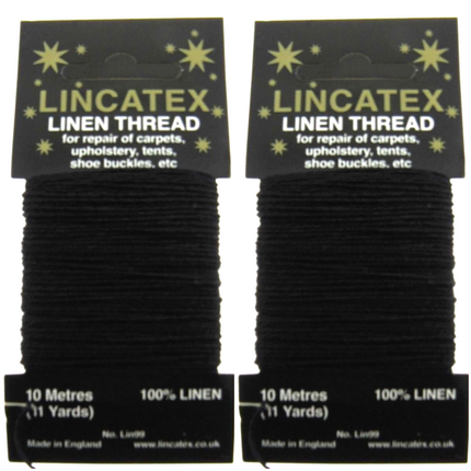 Strong Linen Thread for Repair, Mending & Leather Work 5 Colours 10m Cards - ThreadandTrimmings