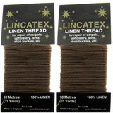 Strong Linen Thread for Repair, Mending & Leather Work - 5 Colours  - 10m Cards