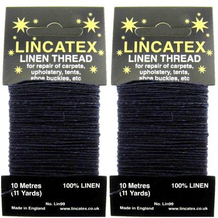 Strong Linen Thread for Repair, Mending & Leather Work 5 Colours 10m Cards - ThreadandTrimmings