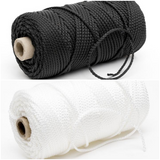 Strong Braided Polypropylene Cord in Black or White 100m Rolls 2mm- 3mm- 4mm