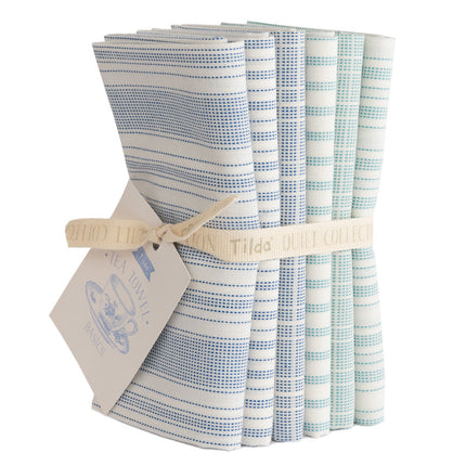 Tilda Woven Tea Towel Fat Quarters Bundle of 6 Premium Cotton Fabric Pieces