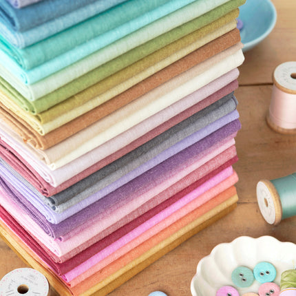 Tilda Chambray Cotton Fat Eighths Bundle of 28 Premium Quilting Fabric Pieces