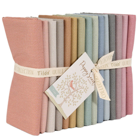 Tilda Poppy Seed Fat Quarters Bundle of 15 Premium Cotton Quilting Fabric - ThreadandTrimmings