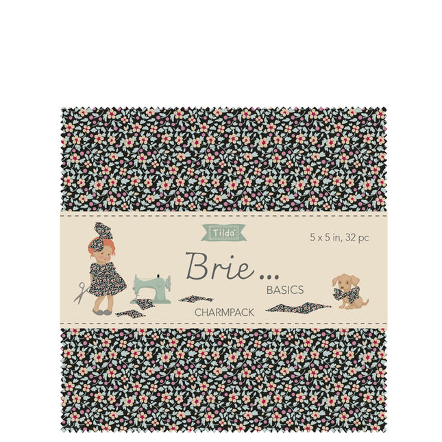 Tilda Brie Basics Charm Pack 32 Pre Cut 5in Cotton Fabric Squares Patchwork