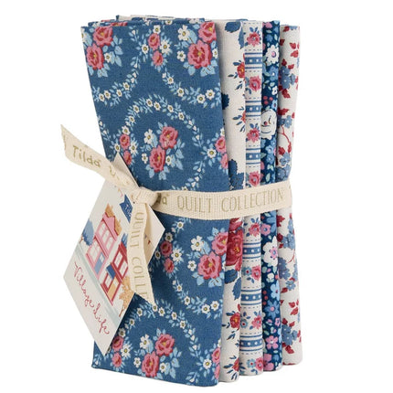 Tilda Village Life Fat Quarter Bundle 5 Piece Cotton Quilting Fabric 50cm x 50cm