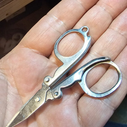 Mini Micro Folding Scissors for Key Rings or Pocket 3 Inch (7cm) - ThreadandTrimmings