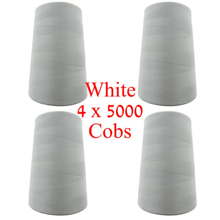 Polyester Overlocking Thread 120s 4 x 5000 Yard Cones 50 Colours