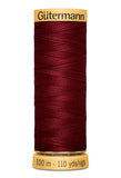 Gutermann Natural Cotton Thread 80 Cols 100m 100% Mercerised Cotton