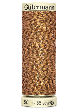 Gutermann Metallic Effect Sewing Thread 50m Reels Lurex Thread 12 Colours - ThreadandTrimmings