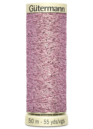 Gutermann Metallic Effect Sewing Thread 50m Reels Lurex Thread 12 Colours - ThreadandTrimmings