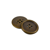 Two bronze buttons on a white background