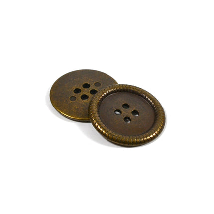 Designer Metal Buttons with 4 Holes 4 Colours 3 Sizes Ring Edge Premium Quality - ThreadandTrimmings