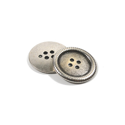 Designer Metal Buttons with 4 Holes 4 Colours 3 Sizes Ring Edge Premium Quality - ThreadandTrimmings