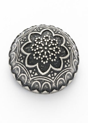 Round Domed Crested Metal Buttons in Colour Antique Silver Bronze - 3 x Buttons - ThreadandTrimmings