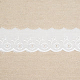 White Polycotton Broderie Anglaise Lace Trim 50mm Scalloped Edge 3m Flower
