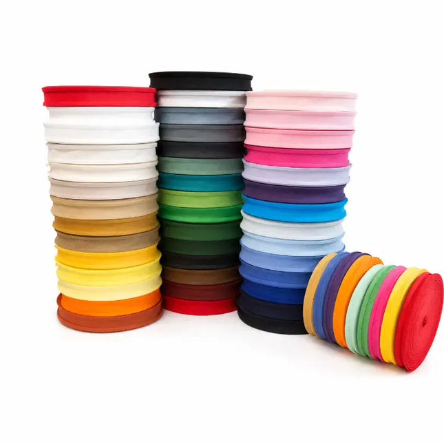 Cotton Bias Binding Tape 25mm Wide 100% Cotton 11 Colours 5 Metre Pack UK