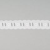 White Insertion Broderie Anglaise Slotted Lace 3m Length 25mm Wide TC8688