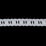 White Insertion Broderie Anglaise Slotted Lace 3m Length 25mm Wide TC8688
