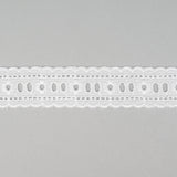 White Broderie Anglaise Insertion Lace Slots 32mm Wide 3 Meter Length TC8096