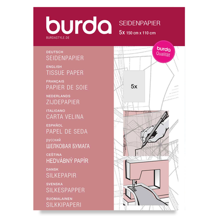 Tracing Paper For Pattern Making by Burda - 5 Sheet Pack - 150cm x 110cm BTPT - ThreadandTrimmings