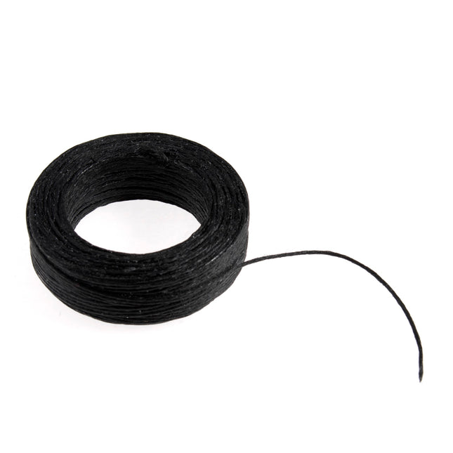 Waxed Linen Thread 22m Spool Black, Brown, White, Natural - ThreadandTrimmings