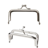 Silver Metal Purse Frames With Kiss Clasp and Hanging Holes - 3 Sizes Available