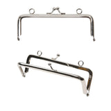 Silver Metal Purse Frames With Kiss Clasp and Hanging Holes - 3 Sizes Available