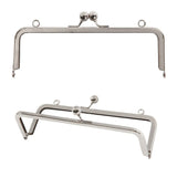 Silver Metal Purse Frames With Kiss Clasp and Hanging Holes - 3 Sizes Available