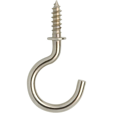 Cup Hooks (30mm x 20mm) (Nickel or Brass ) - ThreadandTrimmings