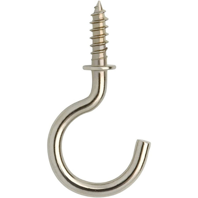 Cup Hooks (30mm x 20mm) (Nickel or Brass ) - ThreadandTrimmings