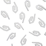 White plastic curtain hooks on a white background