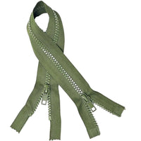 Two Way Plastic Delrin Open End Zips - 2 Way Open End Zips - 9 Colours 10 Sizes