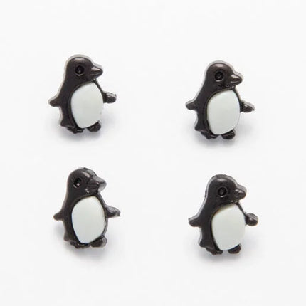 Penguin Buttons Children's Black & White Penguin Buttons 17mm CN21