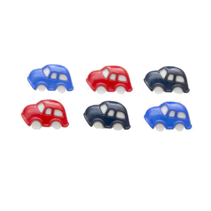 Car shaped plastic shank buttons 20mm x 12mm pack of 5 Thread and Trimmings