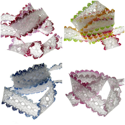Dovecraft Knitting in Eyelet Lace 35mm Wide 3m Lengths Double Edge