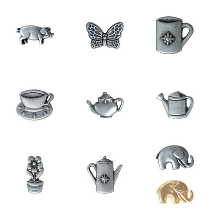 Metal Character Shank Buttons Novelty Sewing Craft Fasteners 3 Pack